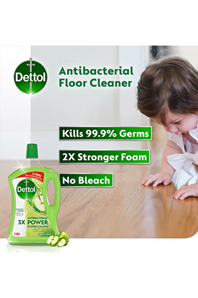 Dettol Powerful Floor Cleaner Green Apple Scent Green 1.8L