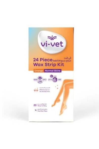 Vi-vet Vi Vet orange wax hair removal strips for normal skin - 24 pieces