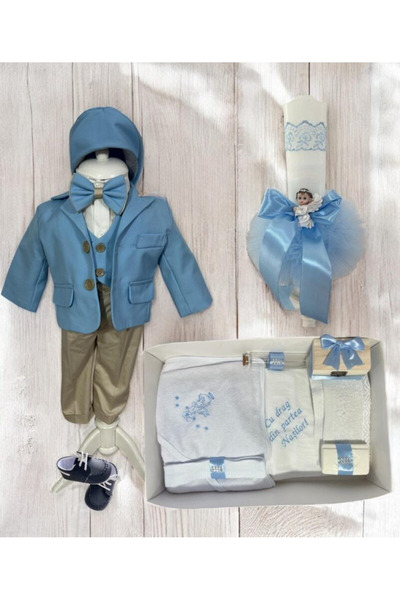 Botez Set Ianis , stofa- blue