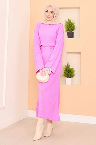 EBRUTESETTÜR Genişkol Ribbed Hijab Knitwear Dress