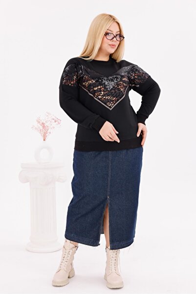 Siyezen Plus Size Leopard Sweatshirt