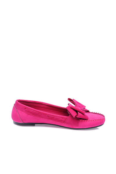 JustBow Fuchsia Casual Women's Ballerinas with Bow Detail
