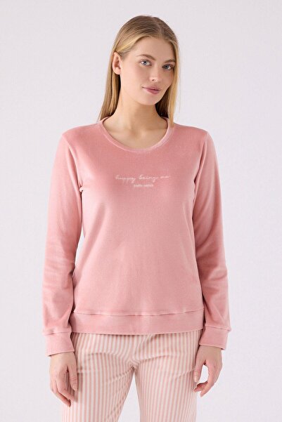 Pierre Cardin Kadın Kadife Uzun Kollu Pijama Takımı