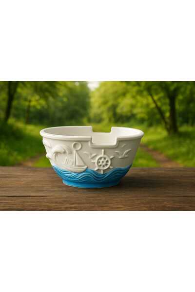 Genel Markalar El Yapımı Dekoratif Sukulent Saksı Handmade Taş Tozu Gemi Tasa...