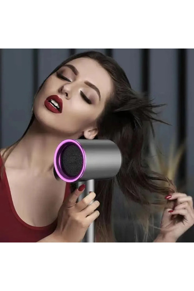 ABYZ Στεγνωτήρας μαλλιών, 10.000 σ.α.λ. Υψηλής ταχύτητας 3 ρυθμίσεις θερμοκρασίας, Γρήγορο και αθόρυβο στέγνωμα, 800W, Μαύρο/Μωβ