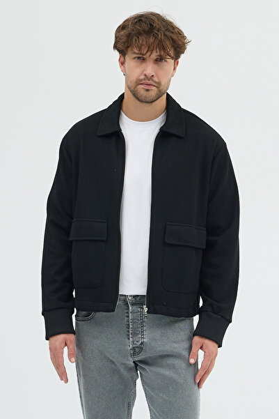 steppe rıder KNIT ZIPPER DOUBLE POCKET BOXY FIT OVERSHIRT