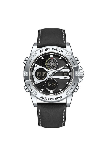 Foxbox Ανδρικό Ρολόι FB0089 Ασημί-Μαύρο – Αθλητικό Σχεδιασμός Πολλαπλών Λειτο...