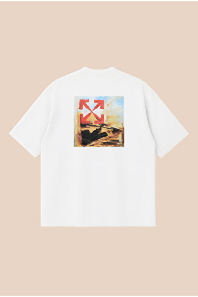 PURE POWER Off-White Arrow Tee Boxy Fit Oversize Unisex Tshirt – Printed T-Shirt |   Streetwear