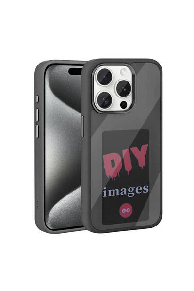 zore iPhone 15 Pro TKDW Ekranı Yansıtan TKDW Akıllı NFC Kılıf-Siyah