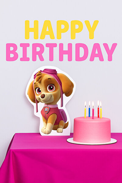 DODOMAR لوحة قائمة بذاتها PAW PATROL-SKY مقاس 32*24 سم لتزيين طاولة أعياد الميلاد - زينة الغرفة