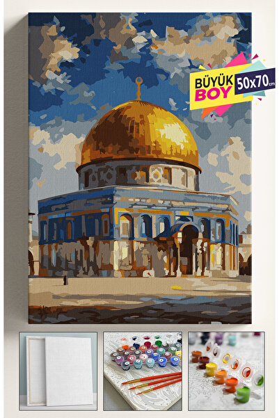 Corvo Sayılarla Boyama Seti Numaralı Tuval Fırça Boya Dahil Kasnaklı Set 50x7...