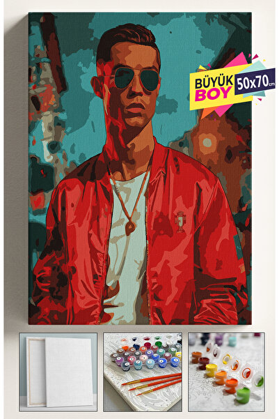 Corvo Sayılarla Boyama Seti Numaralı Tuval Fırça Boya Dahil Kasnaklı Set 50x7...