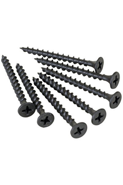 OEM Set de 200 șuruburi negre pentru gips-carton 3,5 x 25 mm, filet pentru lemn