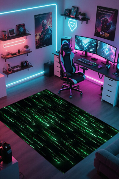 Reyhani MATRİX Kaymaz Taban Makinede Yıkanabilir Gaming Oyuncu Gamer Genç Oda...