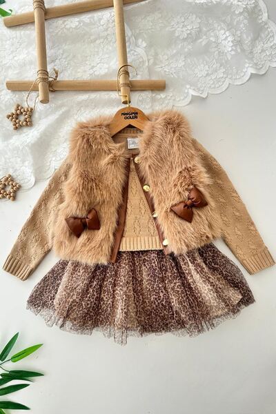 Minigimin Cicileri Моето малко съкровище - сладка рокля с кожана панделка и л...