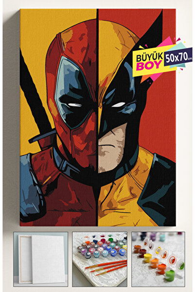 Corvo Sayılarla Boyama Seti Numaralı Tuval Fırça Boya Dahil Kasnaklı Set 50x7...