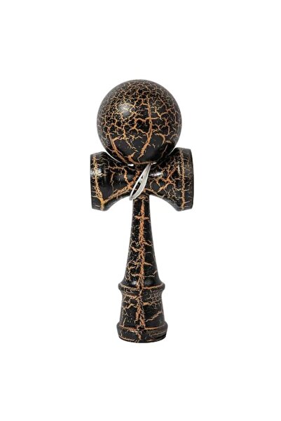 OEM Kendama din lemn, crăpată, neagră, 18 cm, bilă 6 cm