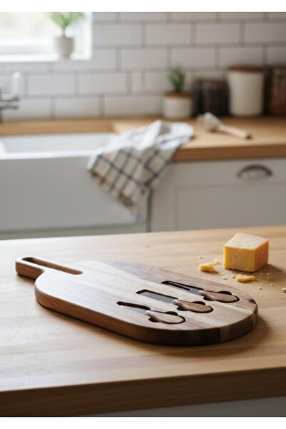 HomeTarz Acacia Cheese Plate - Cheese Serving Set - 4 Pieces