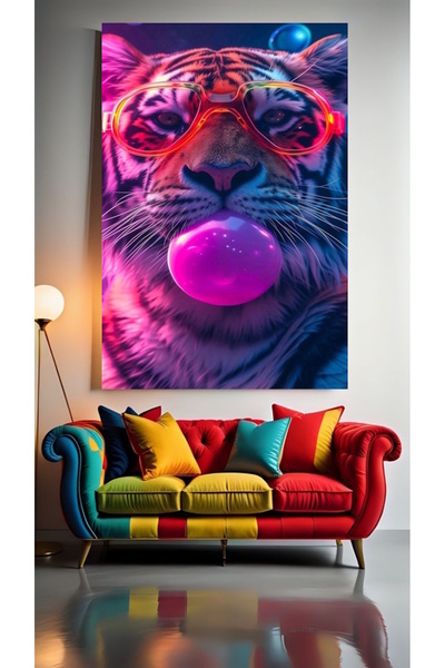 özkacar SAKIZLI PINK TIGER 1 Σαλόνι οικιακής διακόσμησης τοίχου Σαλόνι ομορφι...