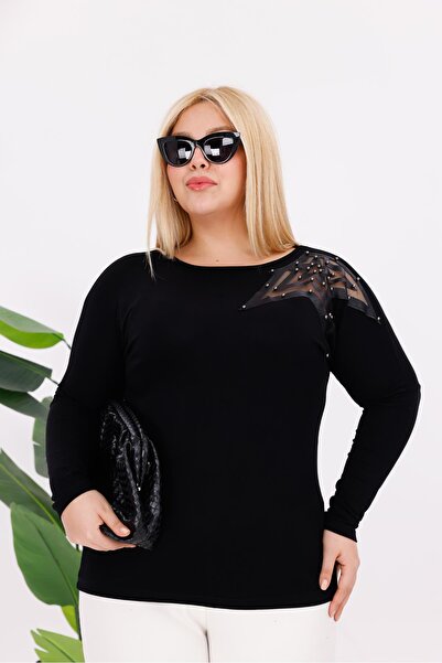 Siyezen Plus Size Star Pearl Blouse