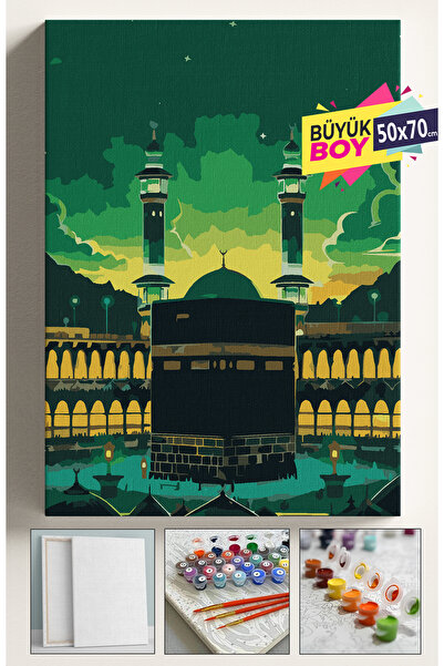 Corvo Sayılarla Boyama Seti Numaralı Tuval Fırça Boya Dahil Kasnaklı Set 50x7...