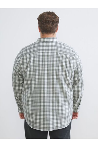 LC Waikiki Ανδρικό πουκάμισο με μακρυμάνικο καρό σχέδιο LCWAIKIKI Classic Plus Size Regular Fit