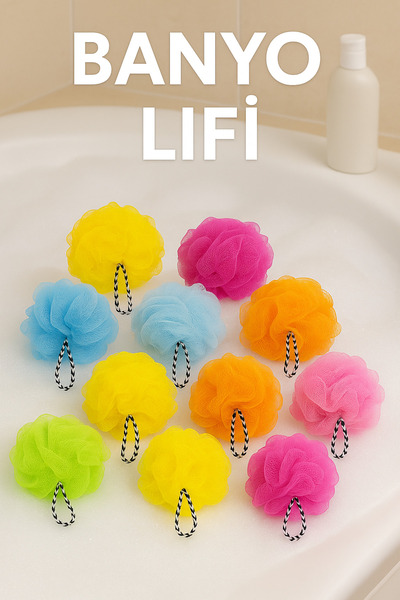 nistabolje Banyo Lifi Vücut Duş Kesesi Top Lif Orta Boy