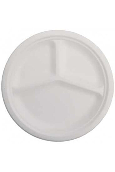 Sofipex Farfurii albe, 3 compartimente, Ø261 mm, set 50 buc.