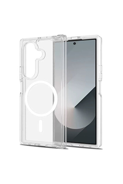 UnDePlus Samsung Galaxy Z Fold 7 için Magsafe ile uyumlu Kılıf Sert PC Şeffaf...