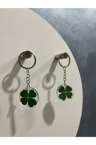 ARCYT DESİNG سلسلة مفاتيح على شكل ورقة البرسيم الرباعية (قطعتان)