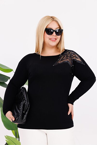 Siyezen Plus Size Star Pearl Blouse