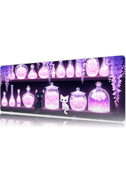 urzuva Magic Potion Cats 70X30 3MM Kalınlık Premium Gaming oyuncu mousepad, A...
