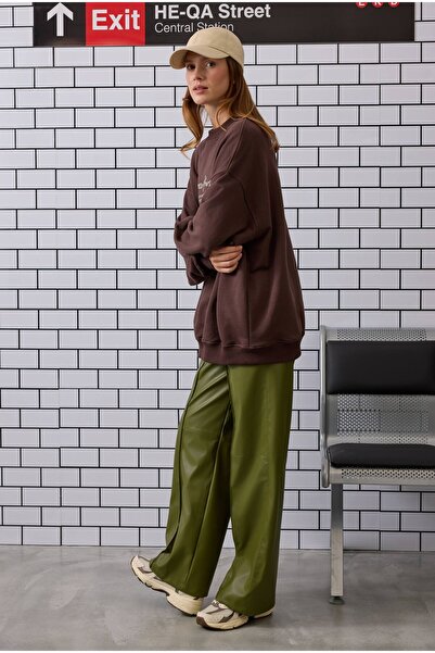 HEQA Δερμάτινο παντελόνι με χαλαρή εφαρμογή Yosun