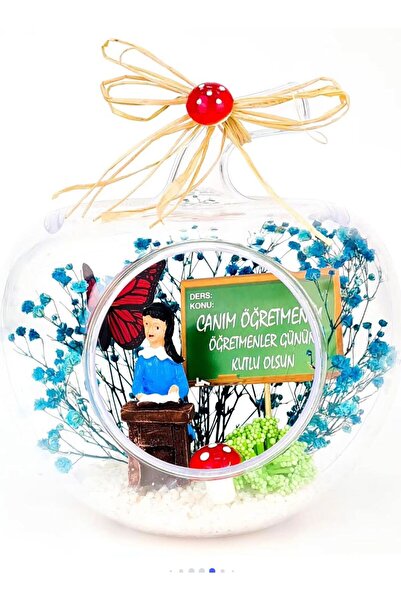Tasarım Öğretmenler günü hediyesi elma-armut fanus
