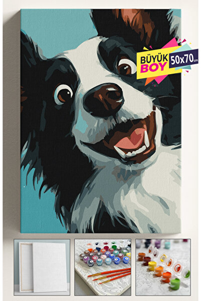 Corvo Sayılarla Boyama Seti Numaralı Tuval Fırça Boya Dahil Kasnaklı Set 50x7...