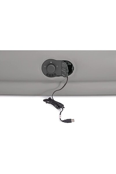 RADIOTRONICS INTEX 64112E Dura-Beam Standard Prestige Air Mattress - Twin, Built-in USB Pump, 12in, Grey