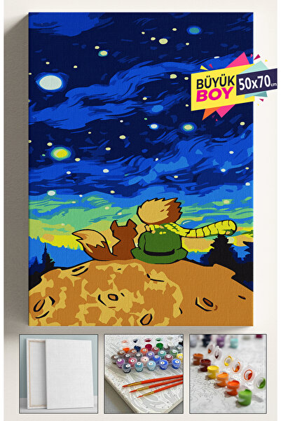 Corvo Sayılarla Boyama Seti Numaralı Tuval Fırça Boya Dahil Kasnaklı Set 50x7...