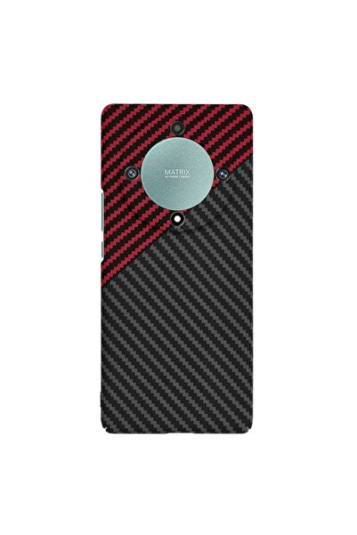 Techsuit Case for Honor Magic5 Lite - Carbonite FiberShell - Red Vortex