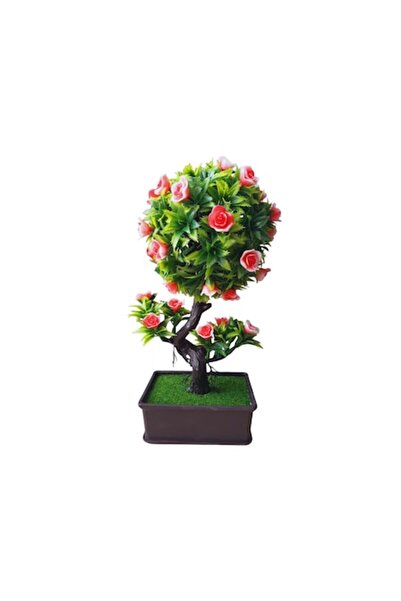 OEM Bonsai artificial cu flori roșii 28 cm