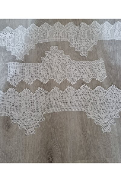 ÖRGÜM Lace Hand Knitted Heavy Model 3 Skirt 2 Pillow Pikelik Lace Set