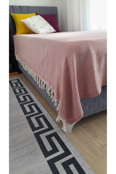 MKAtölyem 100% Cotton Pink Multi-Purpose Sofa Cover & Pique