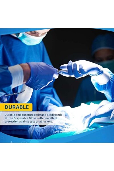 TouchFlex Nitrile Medical Examination Gloves - Powder Free, Food Safe, Latex Free, 100 Count
