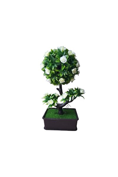 OEM Bonsai artificial cu flori albe 28 cm