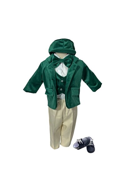 Botez Costum baietel Vlad –verde (catifea)