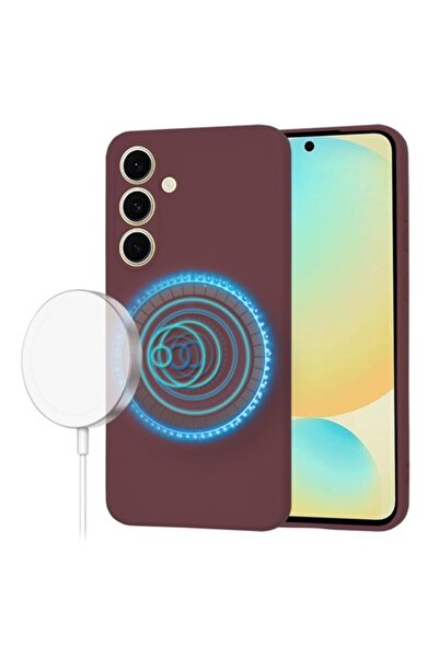 Jul Et Mad Husă pentru Samsung Galaxy S24 FE, Material Textil, Roșu Prună