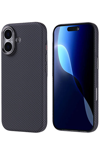 Nezih Case Apple iPhone 17 Uyumlu Magsafe Şarj Özellikli Karbon Fiber Premium Kapak Kılıf