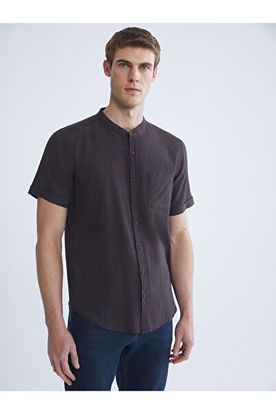 LC Waikiki Lcwaikiki Classic Regular Fit Hakim Collar Short Sleeve Men's Shirt