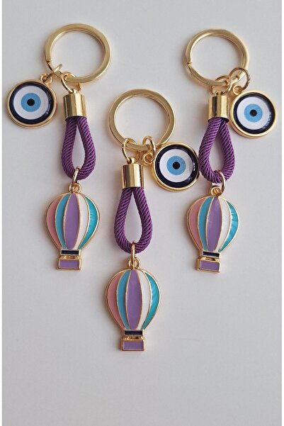 Svc Aksesuar Gift Statue of Liberty Balloon Keychain - Purple 9cm