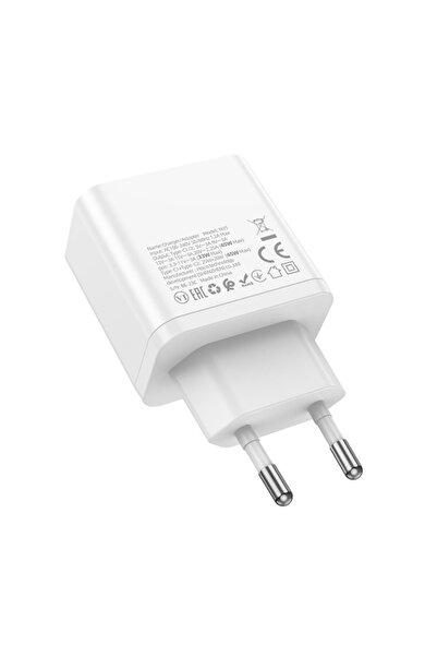 Hoco Dual Port Charger 2x Type-C PD45W - Streamer (N35) - White