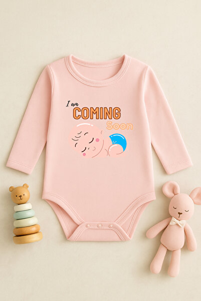 SVART WEAR Cute Baby Bodysuit with Printed Text and Snap Fasteners
